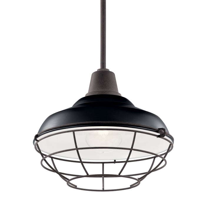 Myhouse Lighting Kichler - 49992BK - One Light Outdoor Pendant/Semi Flush Mount - Pier - Black