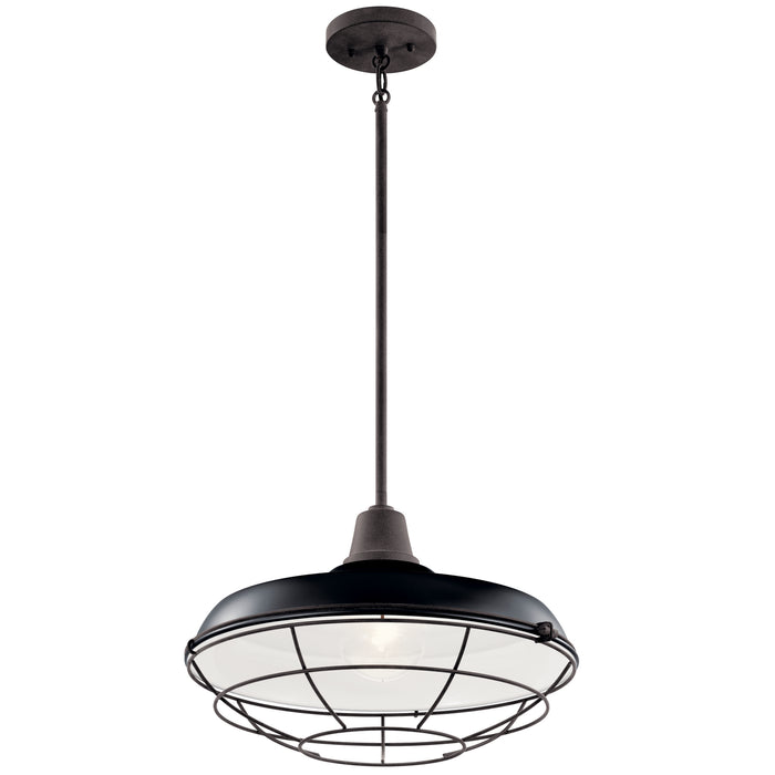 Myhouse Lighting Kichler - 49993BK - One Light Outdoor Pendant/Semi Flush Mount - Pier - Black