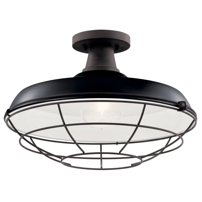 Myhouse Lighting Kichler - 49993BK - One Light Outdoor Pendant/Semi Flush Mount - Pier - Black