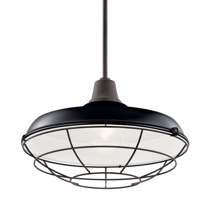 Myhouse Lighting Kichler - 49993BK - One Light Outdoor Pendant/Semi Flush Mount - Pier - Black