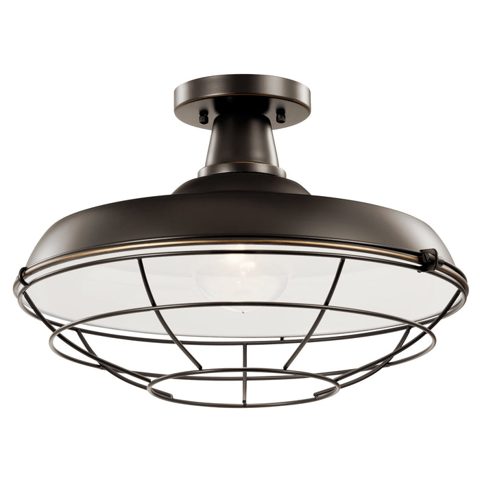 Myhouse Lighting Kichler - 49993OZ - One Light Outdoor Pendant/Semi Flush Mount - Pier - Olde Bronze