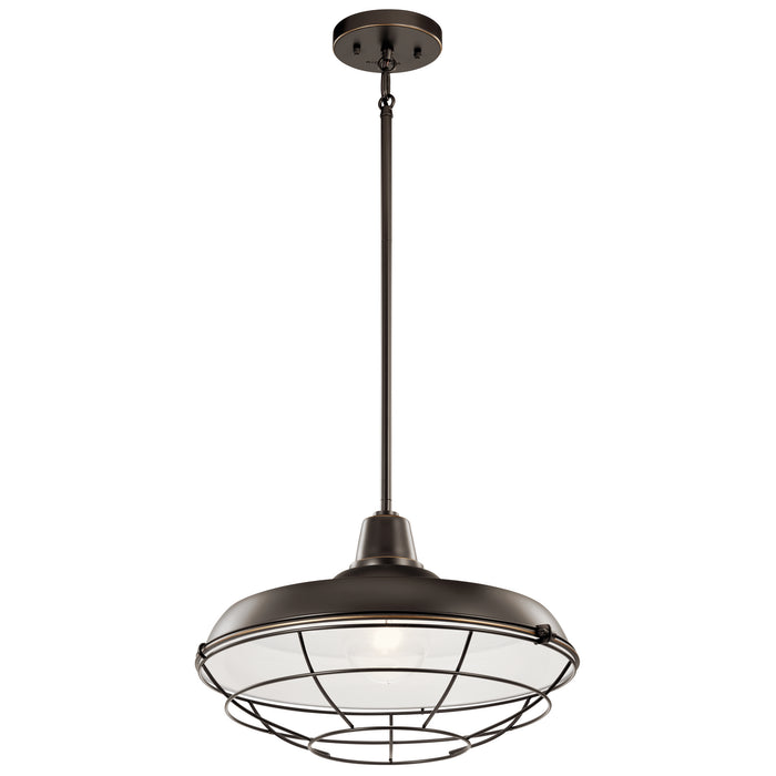 Myhouse Lighting Kichler - 49993OZ - One Light Outdoor Pendant/Semi Flush Mount - Pier - Olde Bronze