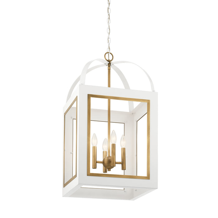 Myhouse Lighting Kichler - 52029WHNBR - Four Light Foyer Pendant - Vath - White