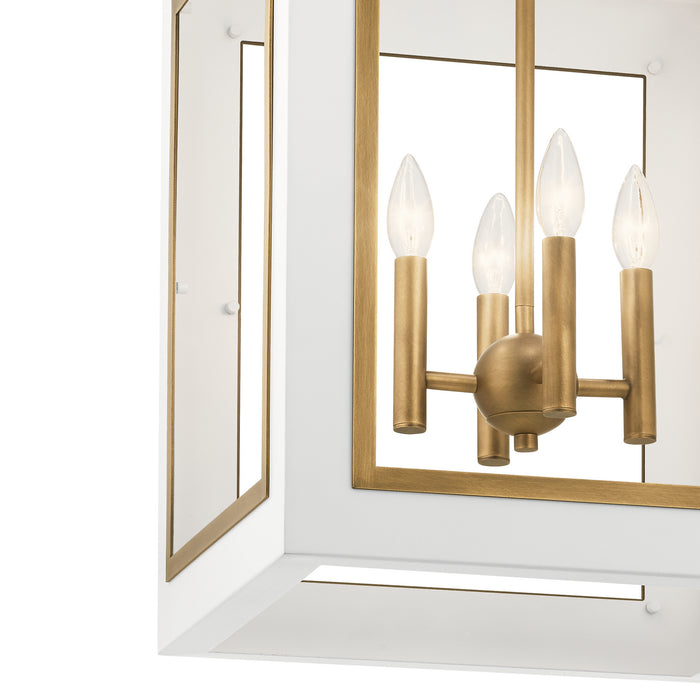 Myhouse Lighting Kichler - 52029WHNBR - Four Light Foyer Pendant - Vath - White