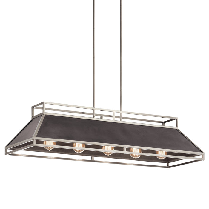 Myhouse Lighting Kichler - 52037CLP - Five Light Linear Chandelier - Grendel - Classic Pewter