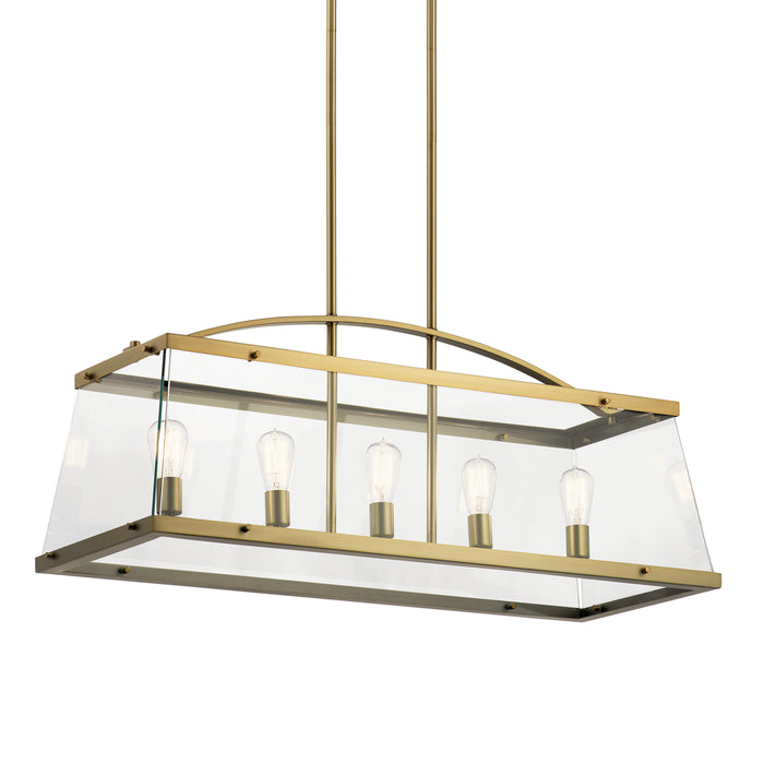 Myhouse Lighting Kichler - 52123BNB - Five Light Linear Chandelier - Darton - Brushed Natural Brass