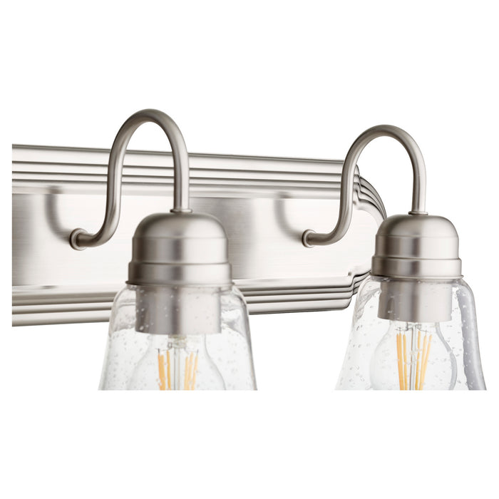 Myhouse Lighting Quorum - 5094-6-265 - Six Light Vanity - 5094 Vanities - Satin Nickel w/ Clear/Seeded