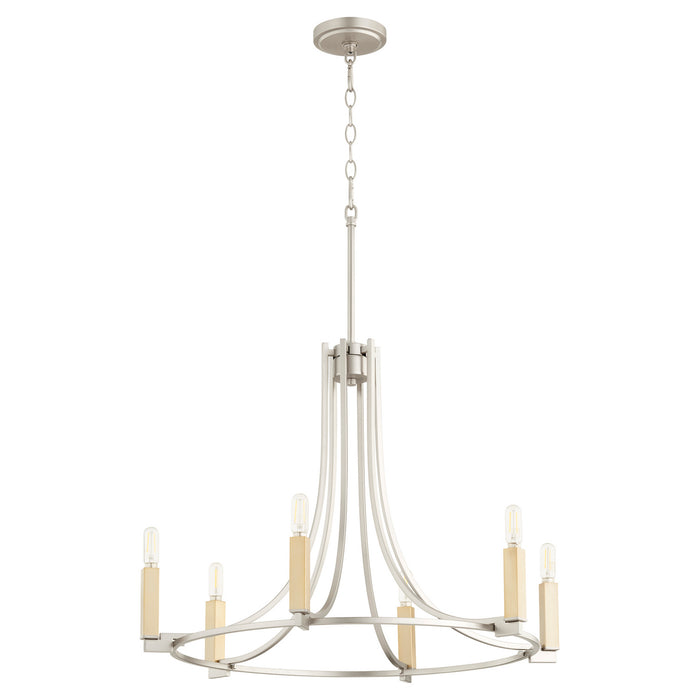 Myhouse Lighting Quorum - 696-6-65 - Six Light Chandelier - Olympus - Satin Nickel