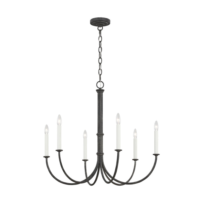 Myhouse Lighting Visual Comfort Studio - CC1146IO - Six Light Chandelier - Champlain - Iron Oxide