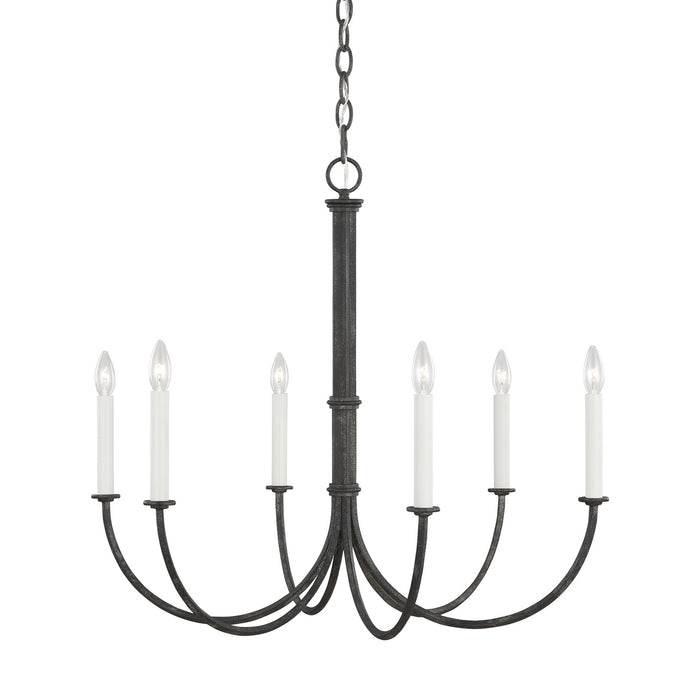 Myhouse Lighting Visual Comfort Studio - CC1146IO - Six Light Chandelier - Champlain - Iron Oxide