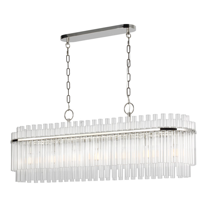 Myhouse Lighting Visual Comfort Studio - CC1307PN - Seven Light Linear Chandelier - Beckett - Polished Nickel