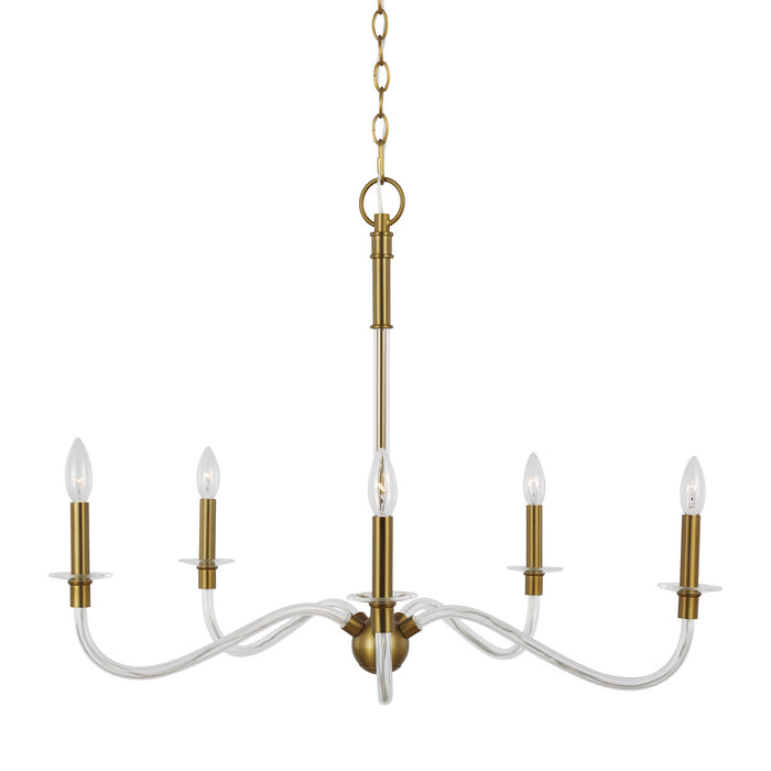 Myhouse Lighting Visual Comfort Studio - CC1315BBS - Five Light Chandelier - Hanover - Burnished Brass