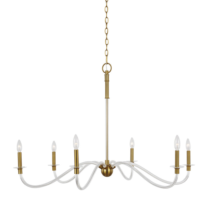 Myhouse Lighting Visual Comfort Studio - CC1326BBS - Six Light Chandelier - Hanover - Burnished Brass