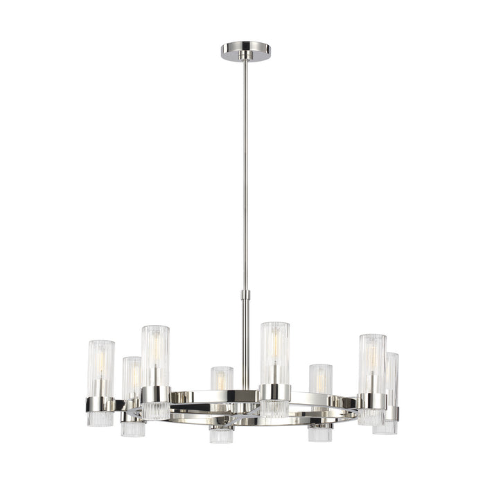 Myhouse Lighting Visual Comfort Studio - CC1378PN - Eight Light Chandelier - Geneva - Polished Nickel