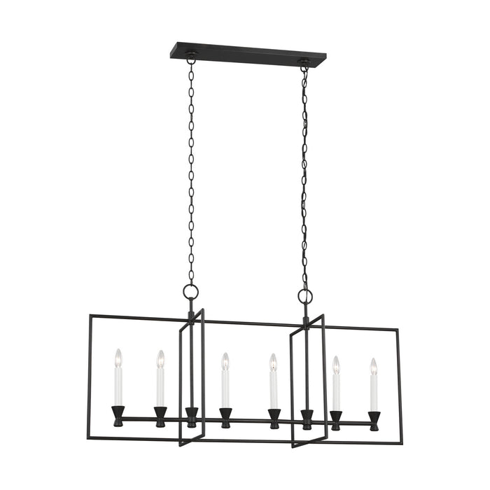 Myhouse Lighting Visual Comfort Studio - CC1406AI - Six Light Chandelier - Keystone - Aged Iron