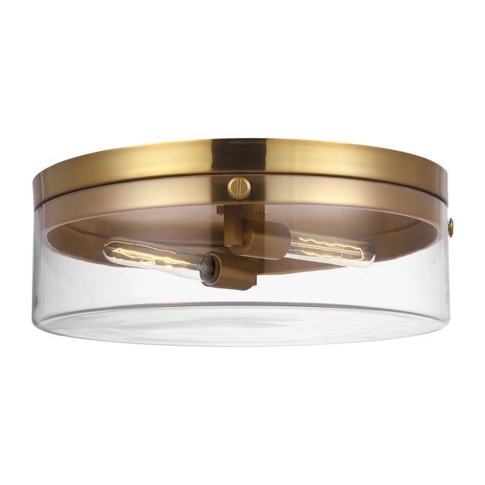 Myhouse Lighting Visual Comfort Studio - CF1032BBS - Two Light Flush Mount - Garrett - Burnished Brass