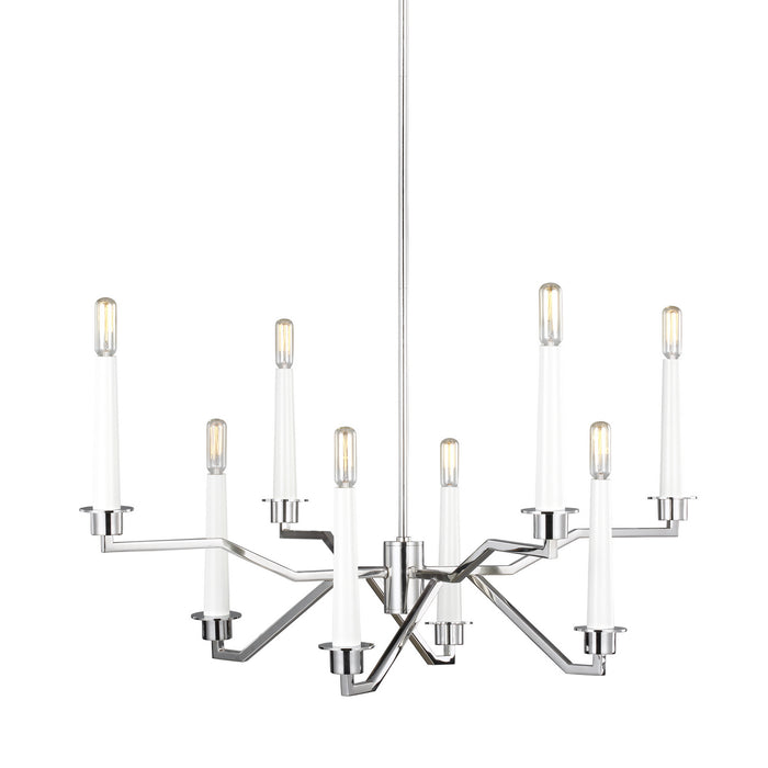 Myhouse Lighting Visual Comfort Studio - EC1108PN - Eight Light Chandelier - Hopton - Polished Nickel