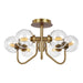 Myhouse Lighting Visual Comfort Studio - EF1036BBS - Six Light Semi-Flush Mount - Verne - Burnished Brass