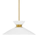 Myhouse Lighting Visual Comfort Studio - EP1231MWTBBS - One Light Pendant - Heath - Matte White and Burnished Brass