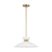 Myhouse Lighting Visual Comfort Studio - EP1231MWTBBS - One Light Pendant - Heath - Matte White and Burnished Brass