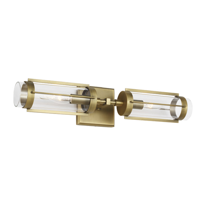 Myhouse Lighting Visual Comfort Studio - LV1002TWB - Two Light Wall Sconce - Flynn - Time Worn Brass