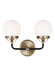 Myhouse Lighting Visual Comfort Studio - 4487902-848 - Two Light Wall / Bath - Cafe - Satin Brass