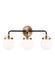 Myhouse Lighting Visual Comfort Studio - 4487903-848 - Three Light Wall / Bath - Cafe - Satin Brass