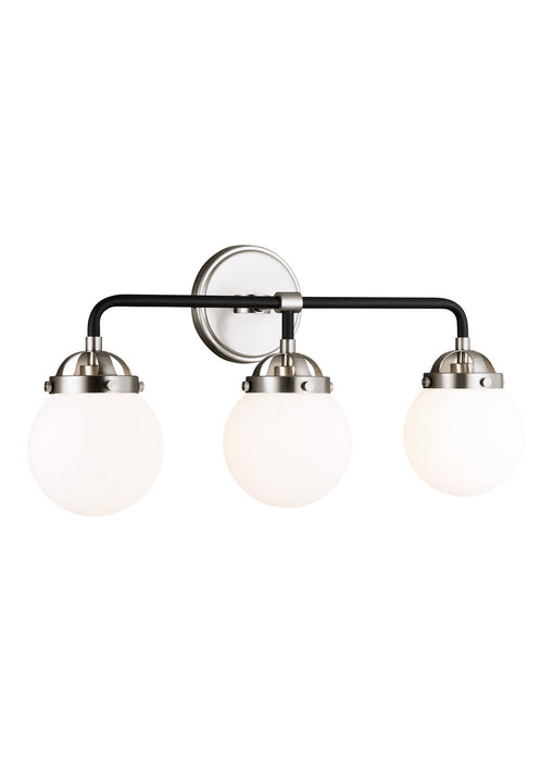 Myhouse Lighting Visual Comfort Studio - 4487903-962 - Three Light Wall / Bath - Cafe - Brushed Nickel