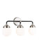 Myhouse Lighting Visual Comfort Studio - 4487903-962 - Three Light Wall / Bath - Cafe - Brushed Nickel