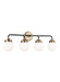 Myhouse Lighting Visual Comfort Studio - 4487904-848 - Four Light Wall / Bath - Cafe - Satin Brass