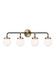 Myhouse Lighting Visual Comfort Studio - 4487904-848 - Four Light Wall / Bath - Cafe - Satin Brass