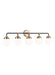 Myhouse Lighting Visual Comfort Studio - 4487905-848 - Five Light Wall / Bath - Cafe - Satin Brass