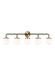 Myhouse Lighting Visual Comfort Studio - 4487905-848 - Five Light Wall / Bath - Cafe - Satin Brass