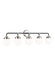 Myhouse Lighting Visual Comfort Studio - 4487905-962 - Five Light Wall / Bath - Cafe - Brushed Nickel