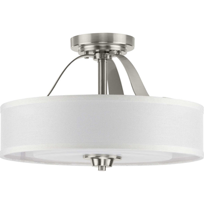 Myhouse Lighting Progress Lighting - P350098-009 - Two Light Semi Flush Convertible - Kene - Brushed Nickel