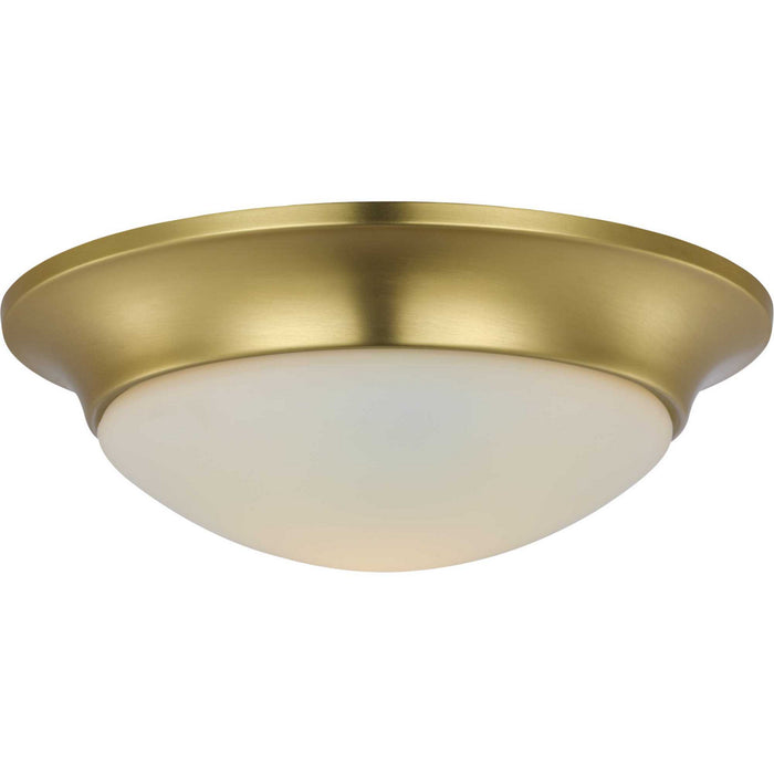 Myhouse Lighting Progress Lighting - P350146-012 - One Light Flush Mount - Etched Opal Dome - Satin Brass