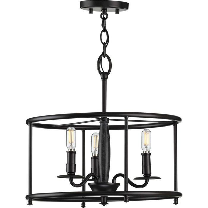 Myhouse Lighting Progress Lighting - P350150-031 - Three Light Semi Flush Convertible - Durrell - Black