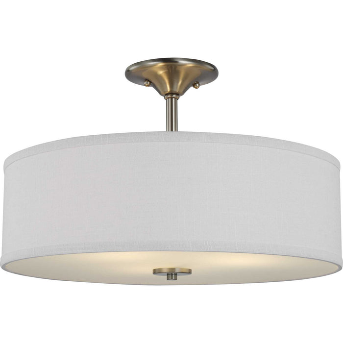 Myhouse Lighting Progress Lighting - P350167-009 - Three Light Semi Flush Mount - Inspire - Brushed Nickel