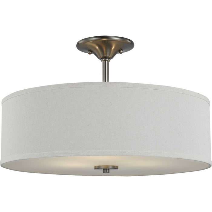 Myhouse Lighting Progress Lighting - P350168-009 - Three Light Semi Flush Mount - Inspire - Brushed Nickel