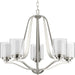 Myhouse Lighting Progress Lighting - P400095-009 - Five Light Chandelier - Kene - Brushed Nickel