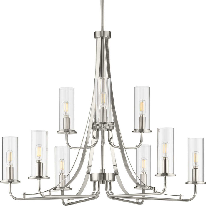 Myhouse Lighting Progress Lighting - P400210-009 - Nine Light Chandelier - Riley - Brushed Nickel