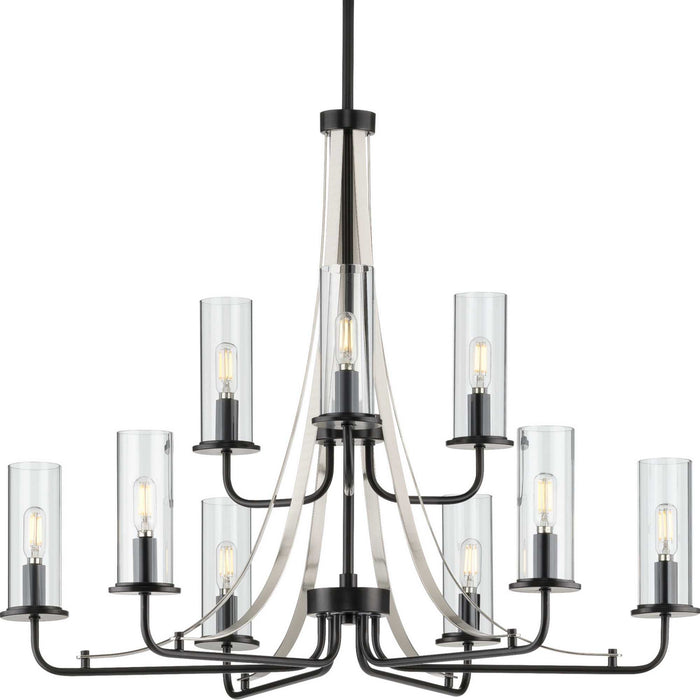 Myhouse Lighting Progress Lighting - P400210-031 - Nine Light Chandelier - Riley - Black