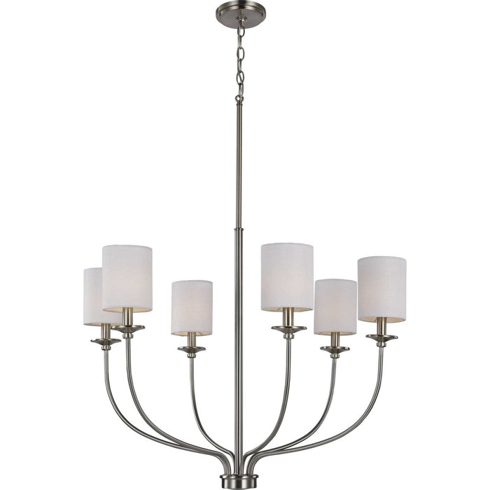 Myhouse Lighting Progress Lighting - P400227-009 - Six Light Foyer Chandelier - Bonita - Brushed Nickel