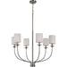 Myhouse Lighting Progress Lighting - P400227-009 - Six Light Foyer Chandelier - Bonita - Brushed Nickel