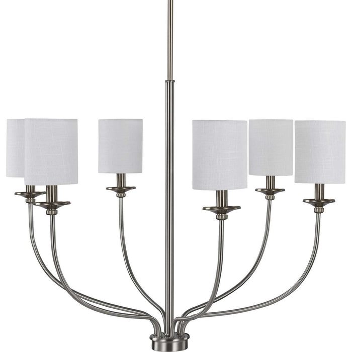 Myhouse Lighting Progress Lighting - P400227-009 - Six Light Foyer Chandelier - Bonita - Brushed Nickel