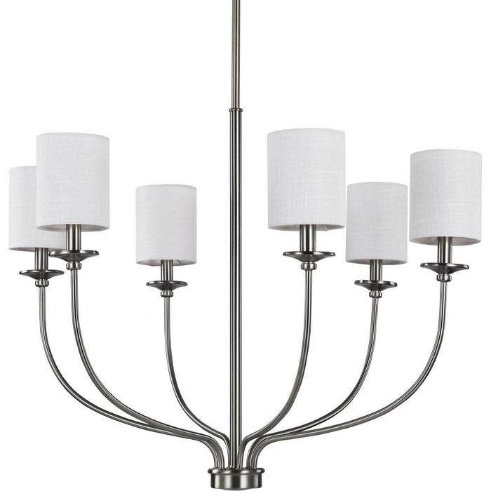 Myhouse Lighting Progress Lighting - P400227-009 - Six Light Foyer Chandelier - Bonita - Brushed Nickel