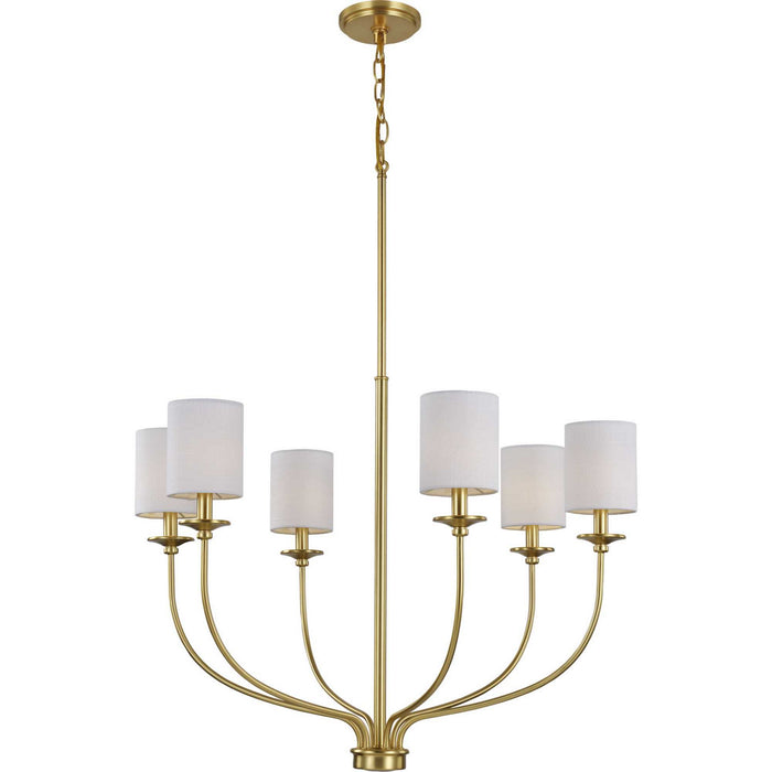 Myhouse Lighting Progress Lighting - P400227-012 - Six Light Foyer Chandelier - Bonita - Satin Brass