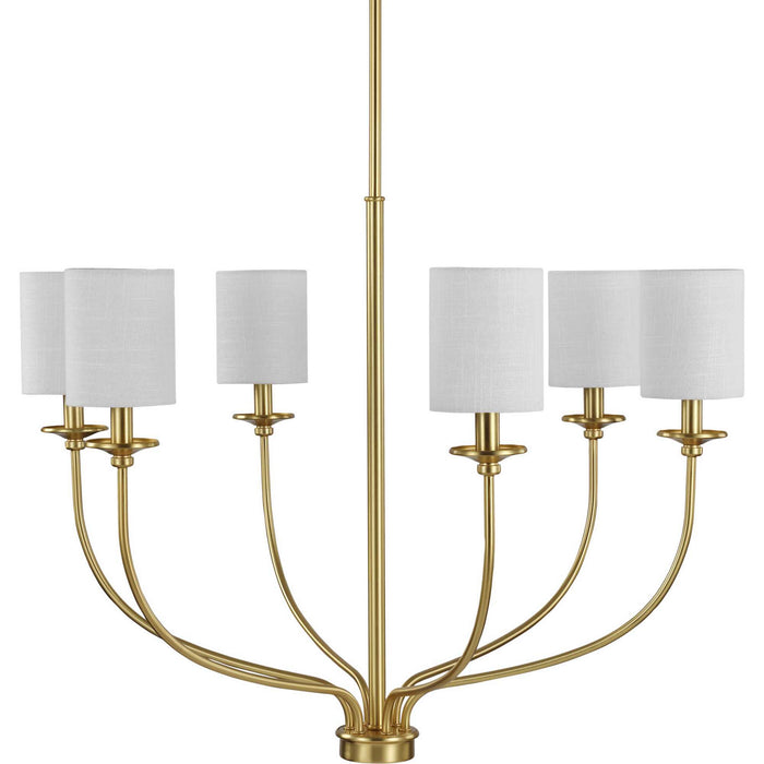 Myhouse Lighting Progress Lighting - P400227-012 - Six Light Foyer Chandelier - Bonita - Satin Brass