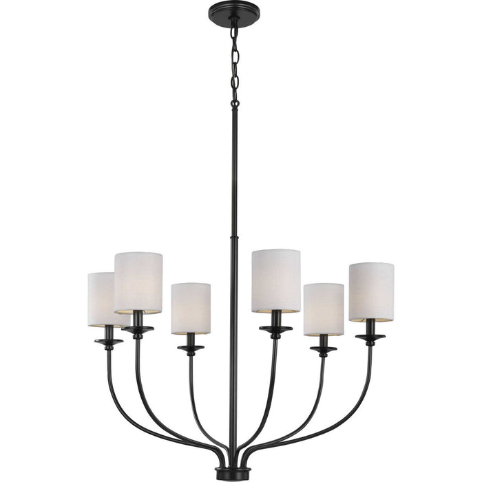 Myhouse Lighting Progress Lighting - P400227-031 - Six Light Foyer Chandelier - Bonita - Black