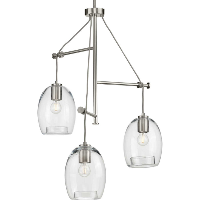 Myhouse Lighting Progress Lighting - P500160-009 - Three Light Pendant - Caisson - Brushed Nickel